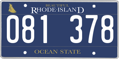 RI license plate 081378