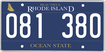 RI license plate 081380