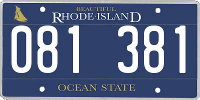 RI license plate 081381