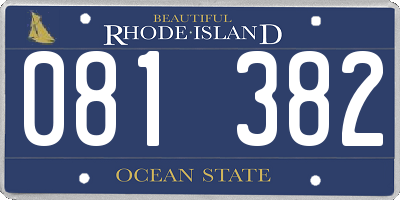 RI license plate 081382
