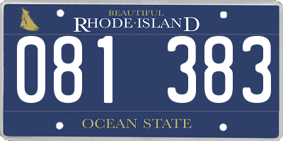 RI license plate 081383