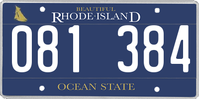 RI license plate 081384