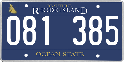 RI license plate 081385