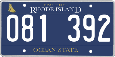 RI license plate 081392
