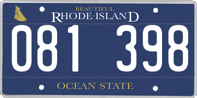 RI license plate 081398