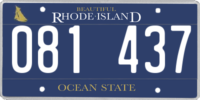 RI license plate 081437