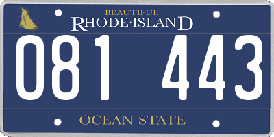 RI license plate 081443