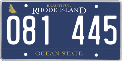 RI license plate 081445