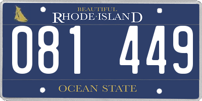 RI license plate 081449