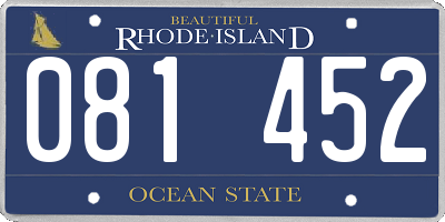 RI license plate 081452