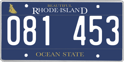 RI license plate 081453