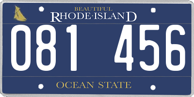 RI license plate 081456