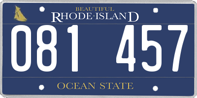 RI license plate 081457