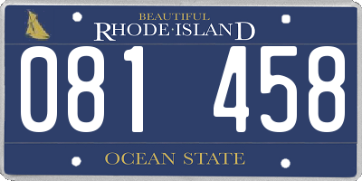 RI license plate 081458