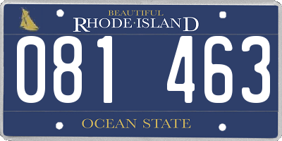 RI license plate 081463