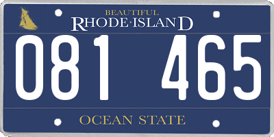 RI license plate 081465
