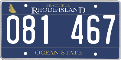 RI license plate 081467