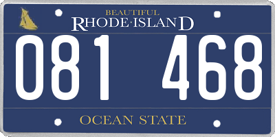 RI license plate 081468