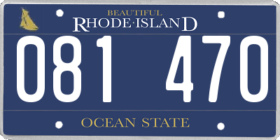 RI license plate 081470
