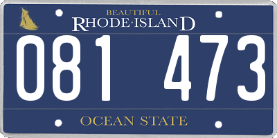 RI license plate 081473