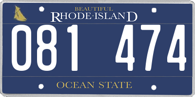 RI license plate 081474
