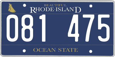 RI license plate 081475