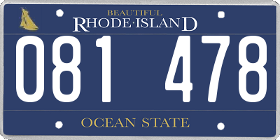 RI license plate 081478