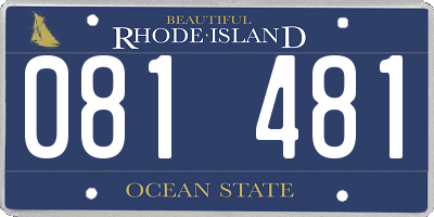 RI license plate 081481