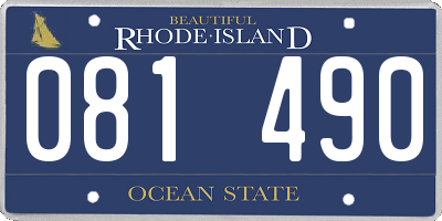 RI license plate 081490