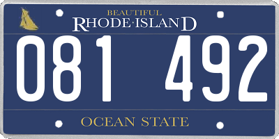 RI license plate 081492