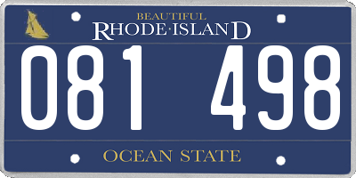 RI license plate 081498