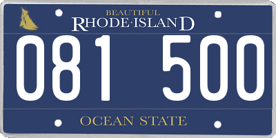 RI license plate 081500
