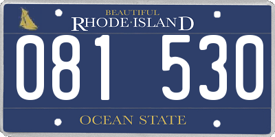 RI license plate 081530