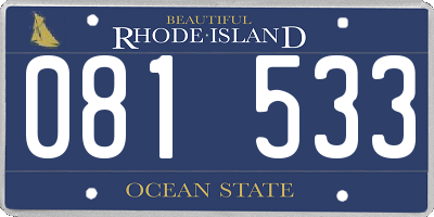 RI license plate 081533