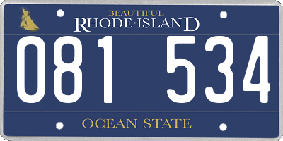 RI license plate 081534