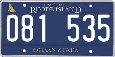 RI license plate 081535