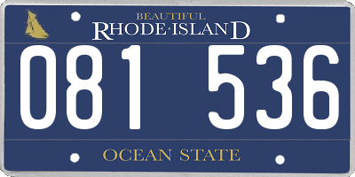 RI license plate 081536