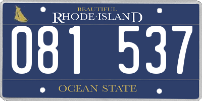 RI license plate 081537