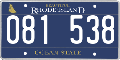 RI license plate 081538