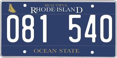 RI license plate 081540