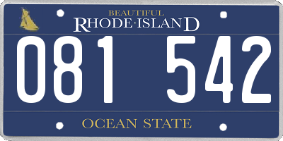 RI license plate 081542