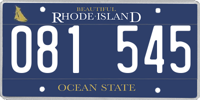 RI license plate 081545