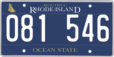 RI license plate 081546