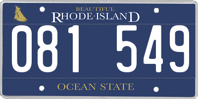 RI license plate 081549