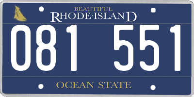 RI license plate 081551