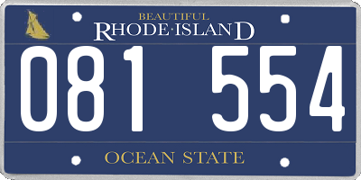RI license plate 081554