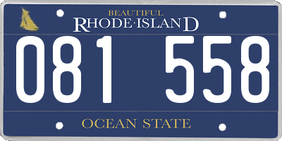 RI license plate 081558