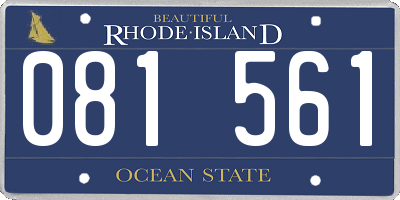 RI license plate 081561