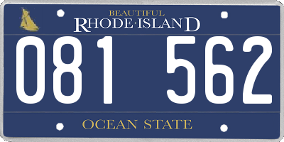 RI license plate 081562