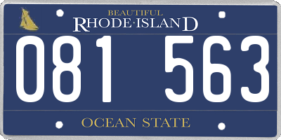 RI license plate 081563